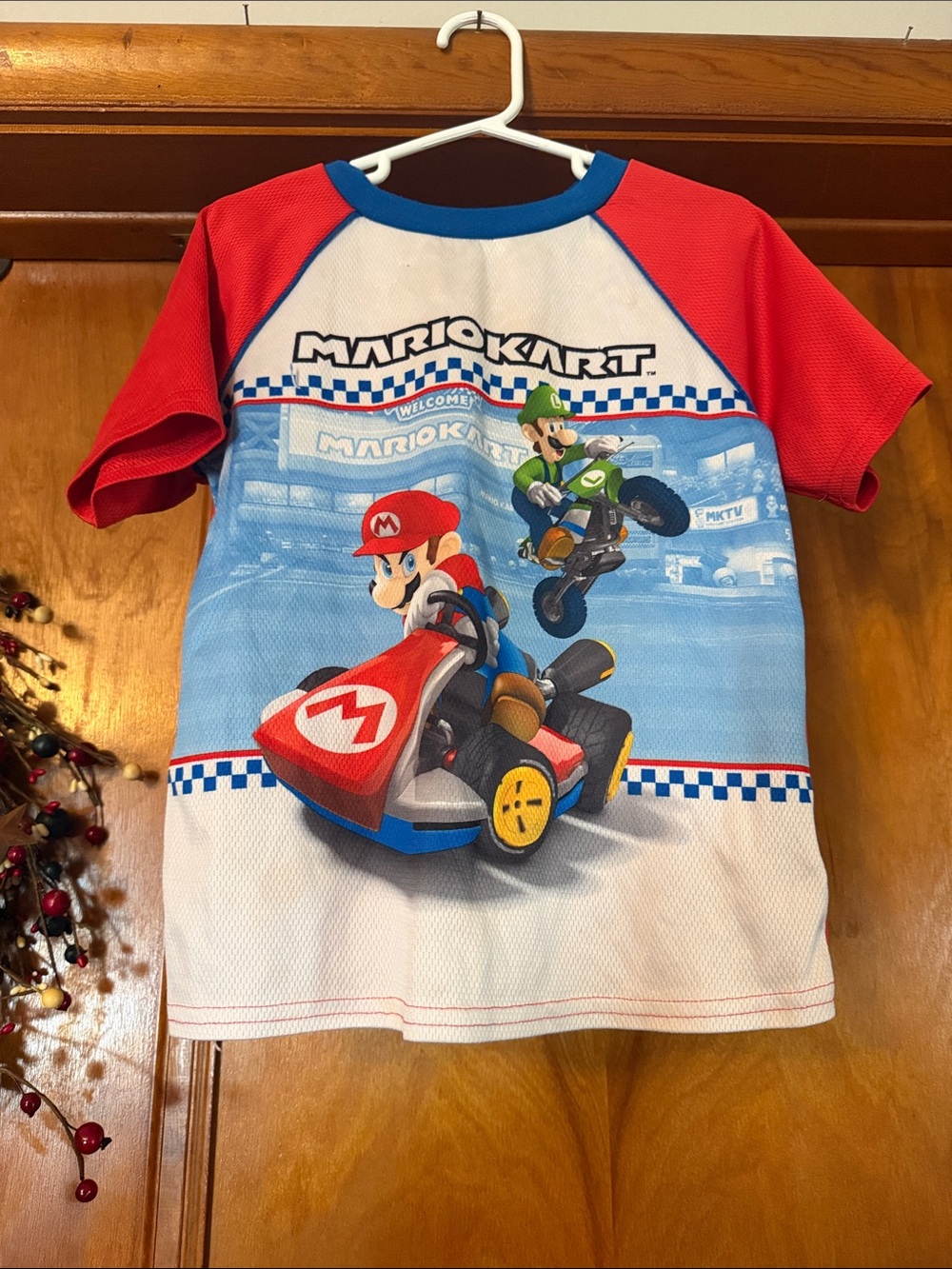 Mario Kart Kids' Short Sleeve Tee - Red & Blue
